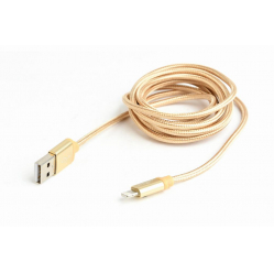 Kabel GEMBIRD USB 8-pin oplot wtyki w osłonie metalowej 1.8m złoty