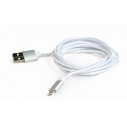 GEMBIRD CCB-mUSB2B-AMLM-6-S Gembird kabel USB do 8-pin, oplot, wtyki w osłonie metalowej, 1.8m,srebrny