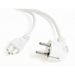 GEMBIRD PC-186-ML12-W Gembird kabel zasilający do notebooka koniczynka C5 (3 pin) VDE 1.8m, biały