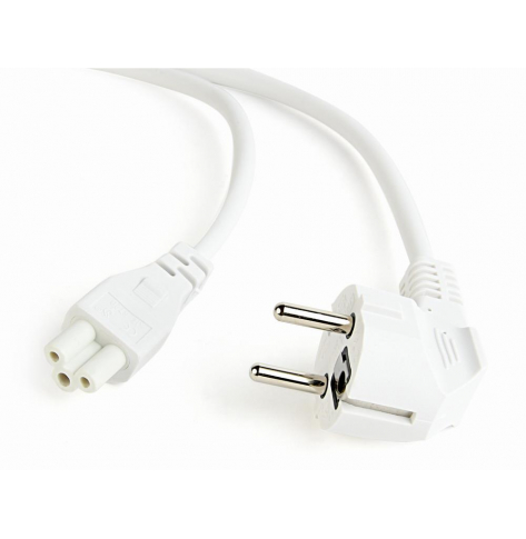 GEMBIRD PC-186-ML12-W Gembird kabel zasilający do notebooka koniczynka C5 (3 pin) VDE 1.8m, biały