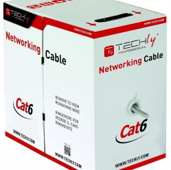 Kabel instalacyjny skrętka UTP Cat6 4x2 drut CCA 305m szary TECHLYPRO 022823