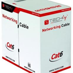 TECHLY 025619 TechlyPro Kabel instalacyjny skrętka UTP Cat6 4x2 drut CCA 305m niebieski