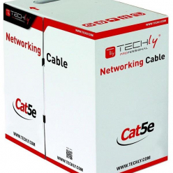 TECHLY 025626 TechlyPro Kabel instalacyjny skrętka UTP Cat5e 4x2 linka CCA 305m szary