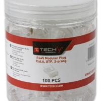 Wtyk modularny RJ45 8P8C Cat6 UTP na drut słoik 100 sztuk TECHLYPRO 028894