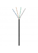 Kabel skrętka zewnętrzna U/UTP Cat5e 4x2 drut CCA rolka 100m czarny TECHLYPRO 025381