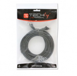 Kabel sieciowy patch cord RJ45 Cat5e UTP CCA 0 5m czarny TECHLYPRO 024070