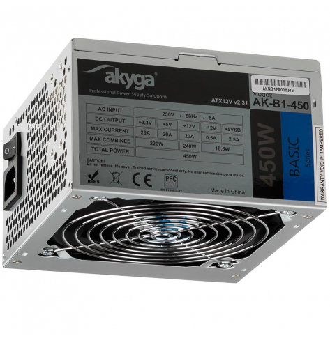 Zasilacz Akyga ATX Basic 450W AK-B1-450 Fan 120 mm