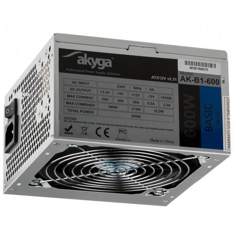 Zasilacz Akyga ATX Basic 600W AK-B1-600 Fan 120 mm PCI-E