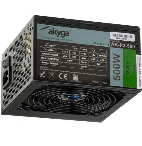 Zasilacz Akyga ATX Pro 500W AK-P3-500 Fan 120 mm PCI-E PFC