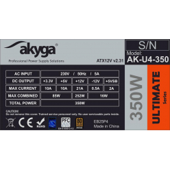 Zasilacz Akyga ATX Ultimate 350W AK-U4-350 80 PLUS Bronze PCI-E PFC
