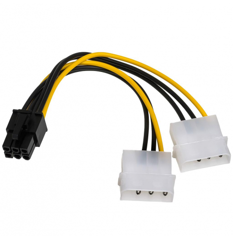 Adapter Akyga 2x Molex / PCI-Express 6pin 15cm AK-CA-13