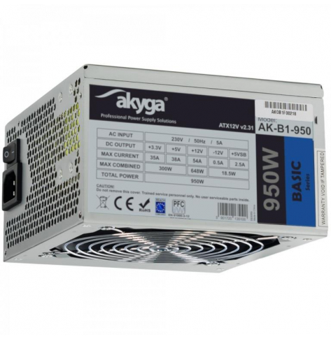 Zasilacz Akyga ATX Basic 950W ATX AK-B1-950 12cm fan Active PFC APFC