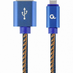 Kabel GEMBIRD USB 8-pin 1m metalowe wtyki nylonowy oplot denim