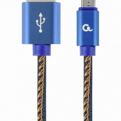 GEMBIRD CC-USB2J-AMmBM-1M-BL Gembird kabel micro USB 2.0 AM-MBM5P (metalowe wtyki, oplot nylonowy jeans) 1m