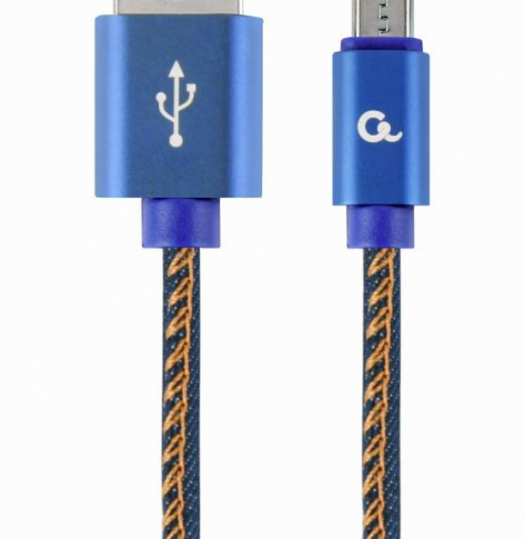 Kabel GEMBIRD micro USB 2.0 AM-MBM5P 2m (metalowe wtyki, nylonowy oplot jeans)