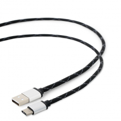 Kabel GEMBIRD USB-C 2.0 metalowe wtyki nylonowy oplot 2.5m czarny