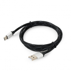 Kabel GEMBIRD USB-C 2.0 metalowe wtyki nylonowy oplot 2.5m czarny