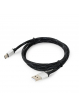 Kabel GEMBIRD USB-C 2.0 metalowe wtyki nylonowy oplot 2.5m czarny