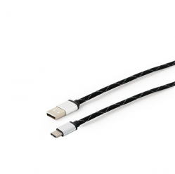 Kabel GEMBIRD USB-C 2.0 metalowe wtyki nylonowy oplot 2.5m czarny