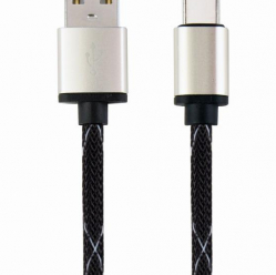 Kabel GEMBIRD USB-C 2.0 metalowe wtyki nylonowy oplot 2.5m czarny