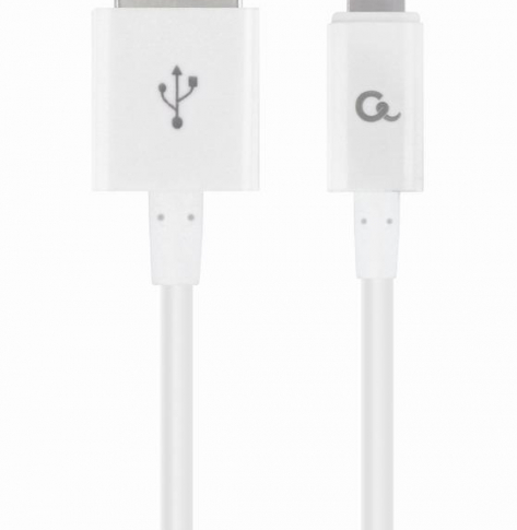 GEMBIRD CC-USB2P-AMLM-1M-W Gembird Kabel USB do 8-pin, ładowanie transmisja (Ipad,Iphone5/6/7/8/X),1m,biały