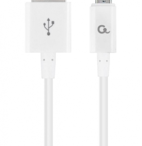 GEMBIRD CC-USB2P-AMmBM-1M-W Gembird kabel micro USB 2.0 AM-MBM5P, ładowanie, transmisja, 1m, biały