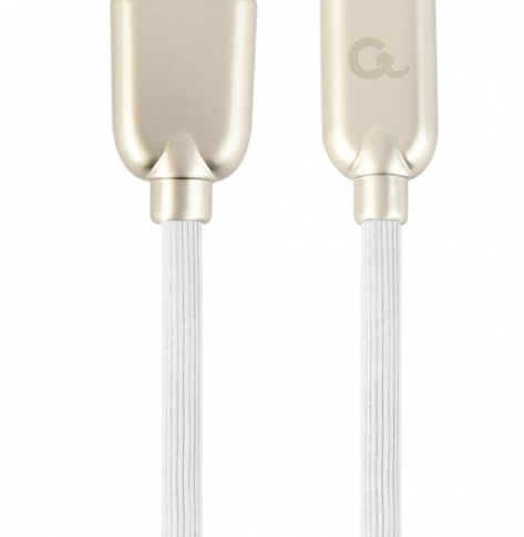 Kabel GEMBIRD USB-C 2.0 metalowe wtyki gumowany 2m biały