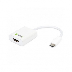 Adapter USB-C 3.1 na HDMI M/Ż, biały Techly