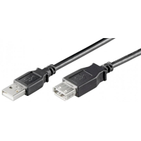 Przedłużacz USB 2.0 A-A 30cm czarny TECHLY