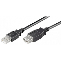 Przedłużacz USB 2.0 A-A 30cm czarny TECHLY