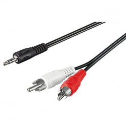 Kabel audio stereo Jack 3.5mm na 2x RCA M/M 50cm TECHLY