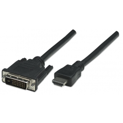 Kabel monitorowy HDMI/DVI-D 24+1 M/M 1.8m czarny TECHLY