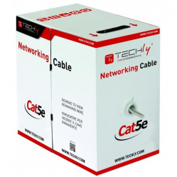 Kabel instalacyjny TechlyPro skrętka Cat5e UTP 4x2 drut CCA 305m szary