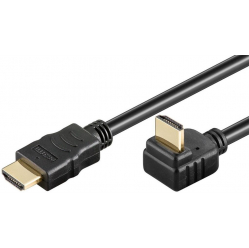 Kabel HDMI-HDMI Techly monitorowy M/M 1.4 Ethernet kątowy ekranowany 2m czarny