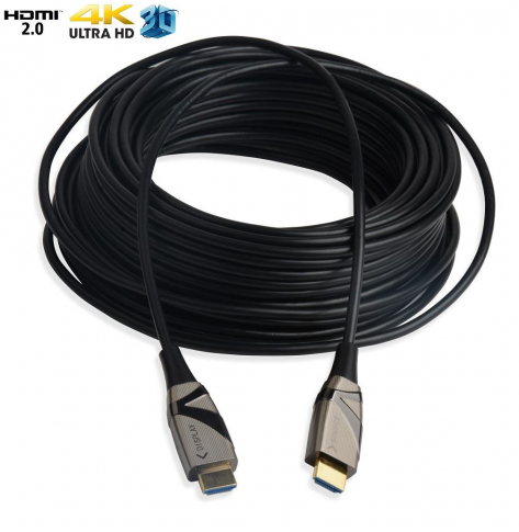 Kabel Aktywny optyczny HDMI-HDMI M/M v2.0 Ethernet 3D 4K 10m czarny