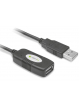 Przedłużacz kabel USB 2.0 aktywny USB A/USB A M/F 10m czarny TECHLY