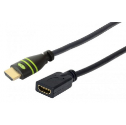 Kabel przedłużacz monitorowy HDMI-HDMI M/F 0,2m Ethernet 4K@60Hz czarny TECHLY