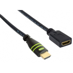 TECHLY 106824 Techly Kabel przedłużacz monitorowy HDMI-HDMI M/F 0,2m Ethernet 4K@60Hz czarny