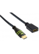 TECHLY 106824 Techly Kabel przedłużacz monitorowy HDMI-HDMI M/F 0,2m Ethernet 4K@60Hz czarny