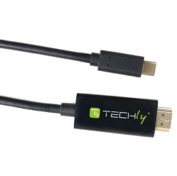 Kabel monitorowy USB-C DP AltMode na HDMI 4K M/M 2m czarny TECHLY