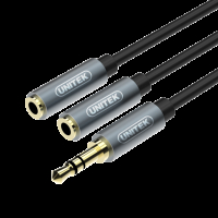 Przewód UNITEK miniJack 3,5mm (M) - 2x 3,5mm (F)