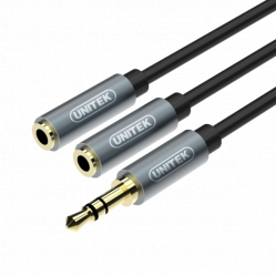 Przewód UNITEK miniJack 3,5mm (M) - 2x 3,5mm (F)