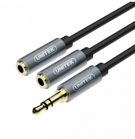 Przewód UNITEK miniJack 3,5mm (M) - 2x 3,5mm (F)