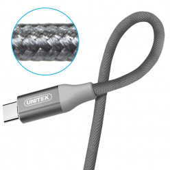 UNITEK Y-C4025ASL Unitek Kabel USB - USB typ-C 2.0 Silver, Y-C4025ASL
