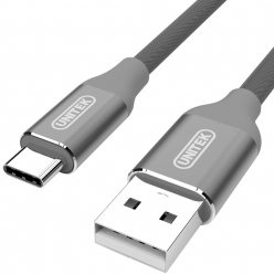UNITEK Y-C4025AGY Unitek Kabel USB - USB typ-C 2.0 Gray, Y-C4025AGY