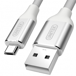 UNITEK Y-C4026ASL Unitek Kabel USB - microUSB 2.0 Silver, Y-C4026ASL