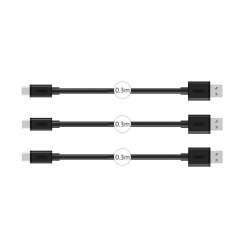 UNITEK Y-C4008BK Unitek zestaw przewodów USB 2.0 - microUSB; 3x 0,3m; Y-C4008BK