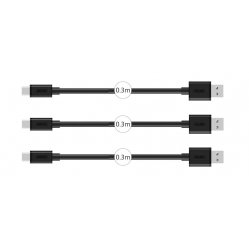 Przewód UNITEK USB 2.0 - microUSB; 3x 0,3m