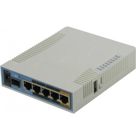 Router MikroTik hAP ac RouterOS L4 128MB RAM 5xGig LAN 2.4/5GHz 802.11ac 1xUSB 1xSFP