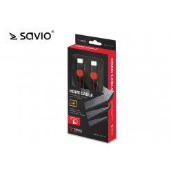 SAVIO GCL-01 SAVIO GCL-01 Kabel HDMI 2.0 gamingowy, do PC, pozłacany, 3D, 4Kx2K60p, 1,8m